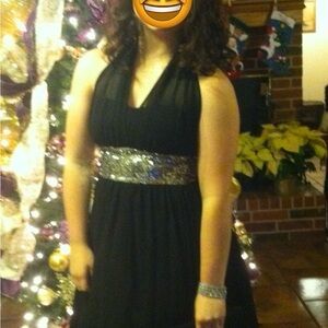 Windsor Black Dress with Silver Accents